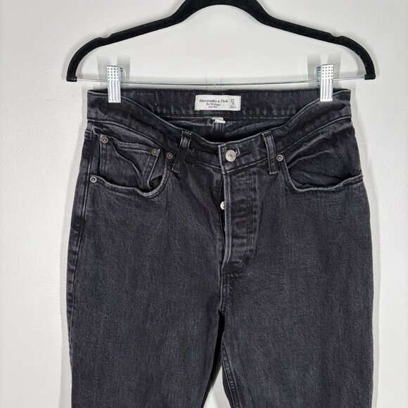 Abercrombie & Fitch Women 27/4S Black Curve Love Low Rise The 90s Baggy Jeans - Picture 4 of 11